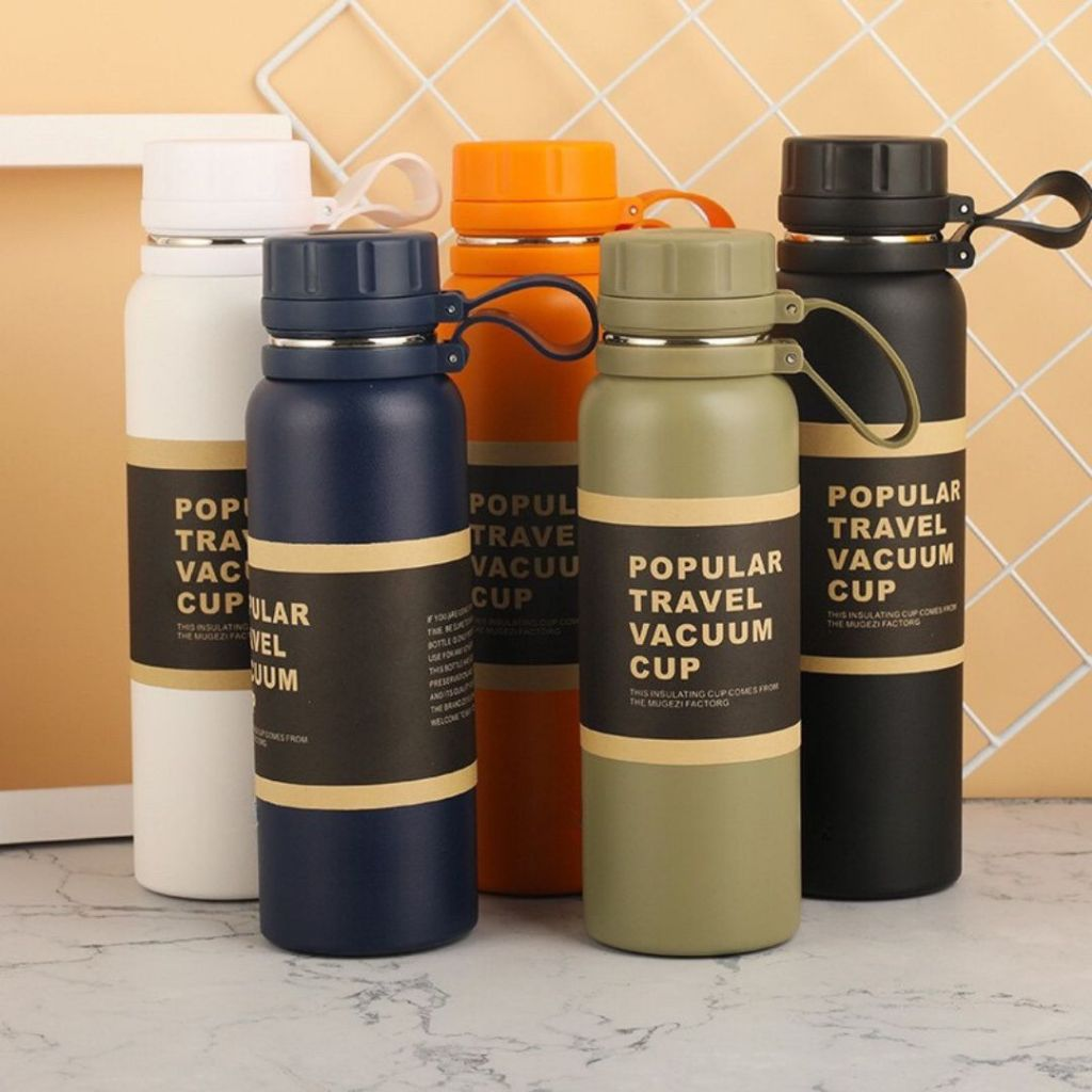 Garrafa Térmica 800ml em Aço Inoxidavel Modelo Travel à Vácuo Esportes Quente & Frio