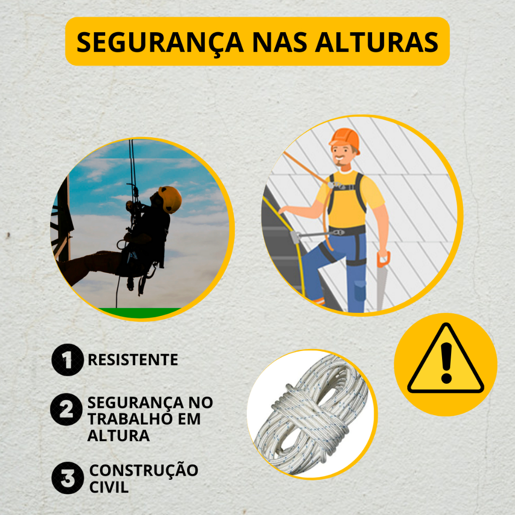 20m Corda 12mm Resistente Escaladas Rapel Montanhismo Treino Exército Tipo Bombeiro C/ Alma Trançada