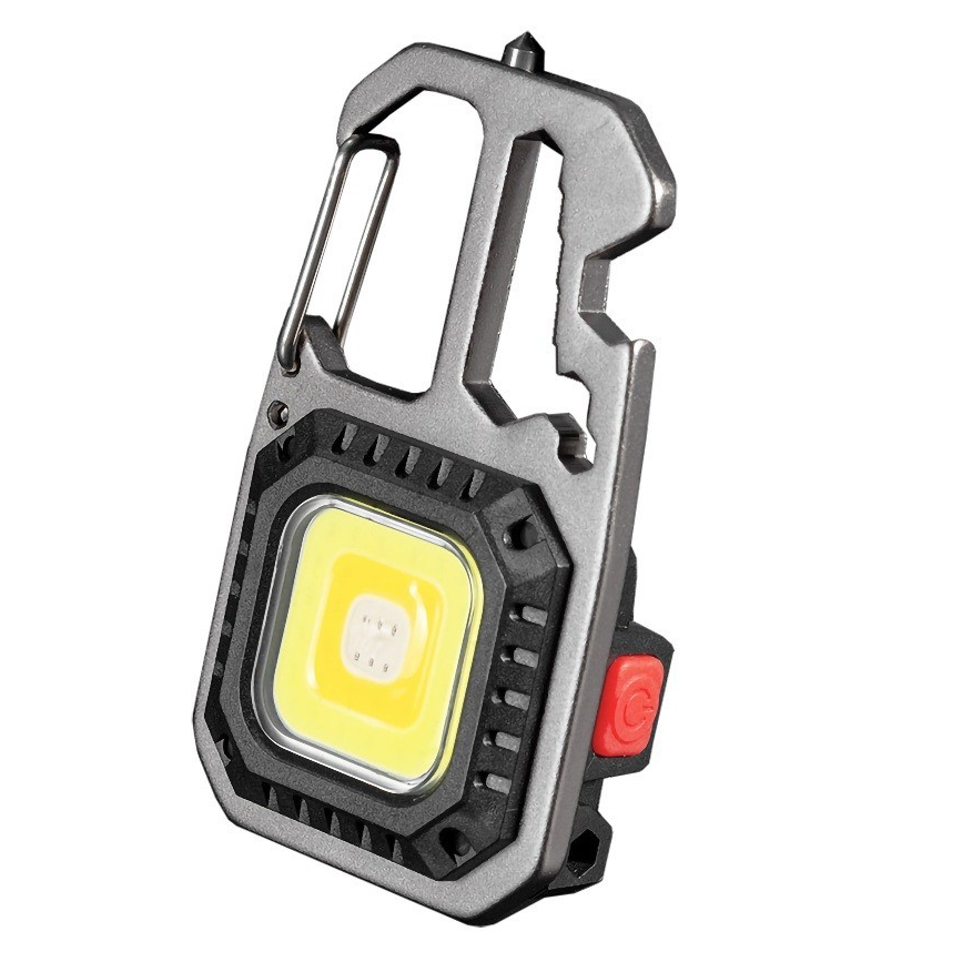 Chaveiro Lanterna Tatica Titaniun LED com Iluminação Ajustável Chave Multifuncional Blindado