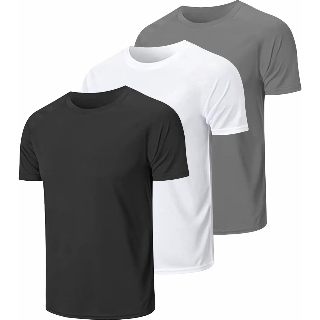 Kit 3 Camisetas Masculinas Dry Fit Academia Poliéster Premium Proteção UV