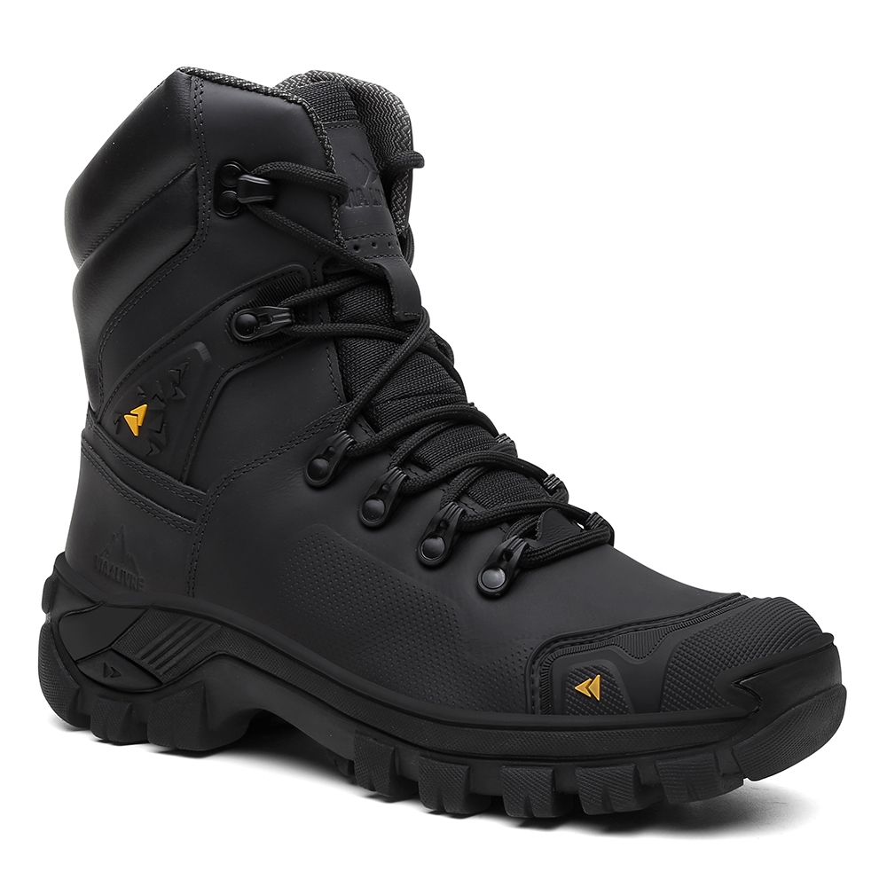Bota Coturno Masculino Couro Segurança Militar VL045 Com C.A