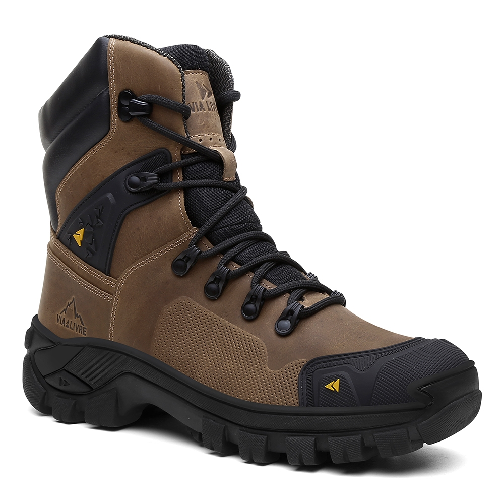 Bota Coturno Masculino Couro Segurança Militar VL045 Com C.A