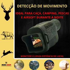 Câmera Monóculo Profissional de Caça Infravermelho Com Zoom Óptico e Digital 128gb NV1000