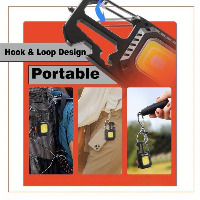 Chaveiro Lanterna Tatica Titaniun LED com Iluminação Ajustável Chave Multifuncional Blindado