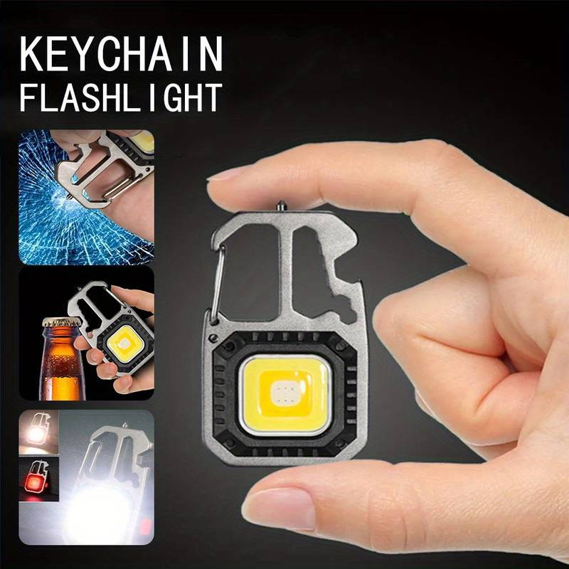 Chaveiro Lanterna Tatica Titaniun LED com Iluminação Ajustável Chave Multifuncional Blindado