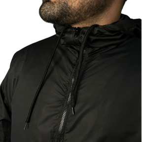 Jaqueta Corta Vento Masculina Impermeável Semi Forrada Com Capuz - Repelente a Água - Gola Alta
