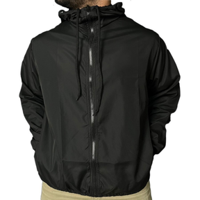 Jaqueta Corta Vento Masculina Impermeável Semi Forrada Com Capuz - Repelente a Água - Gola Alta
