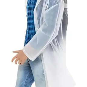 Capa chuva com Gabardina grossa e comprida transparente reforçada reutilizável