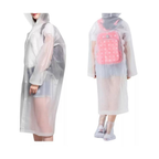 Capa chuva com Gabardina grossa e comprida transparente reforçada reutilizável