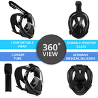 Máscara de Mergulho Snorkel Full Face Suporte Gopro Câmera