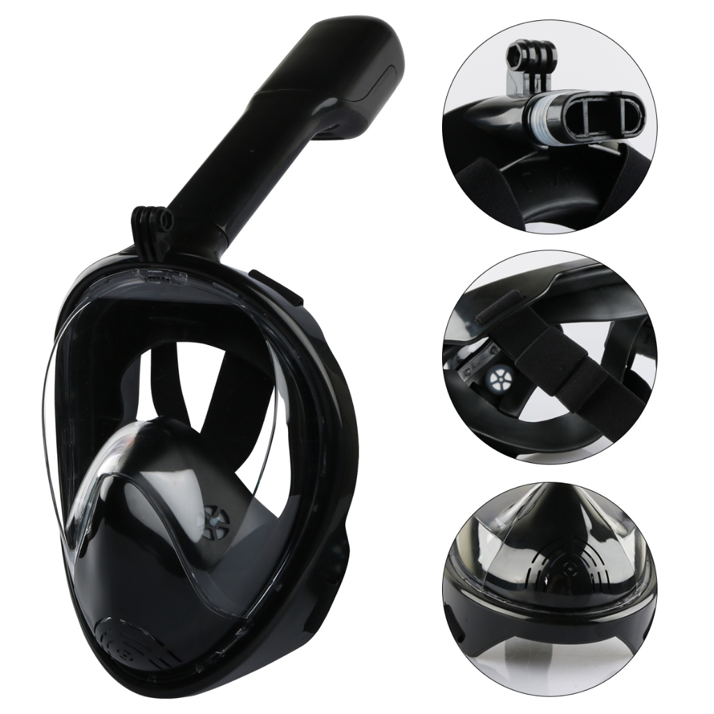 Máscara de Mergulho Snorkel Full Face Suporte Gopro Câmera
