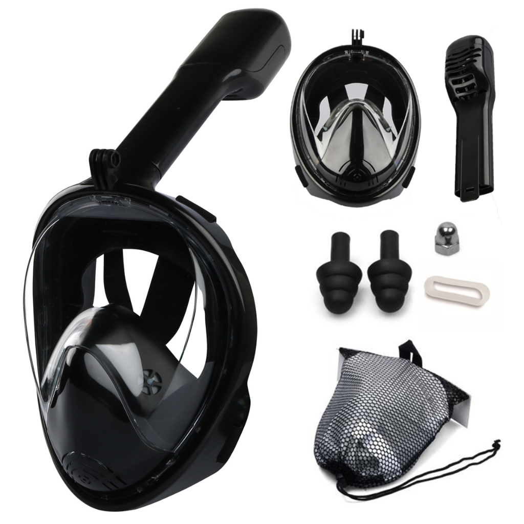 Máscara de Mergulho Snorkel Full Face Suporte Gopro Câmera