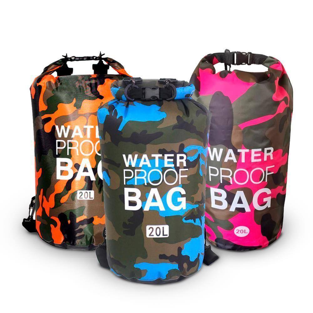 Mochila Sacola Bag Impermeável Aprova D'agua Saco Camuflado Bolsa Trilha Mergulho Natação