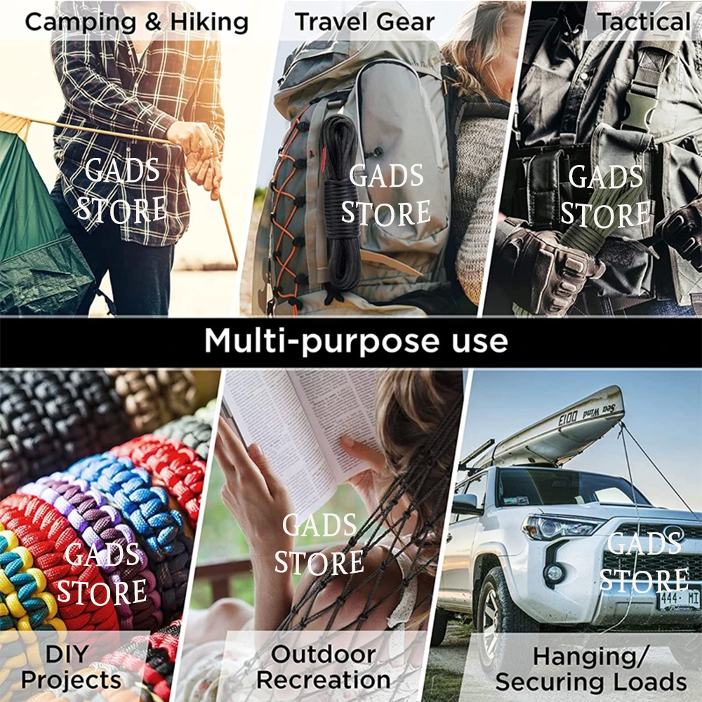 Corda Outdoor Paracord 550 4mm com 7 Filamentos 30 Mt Trekking Camping Pesca Caminhada