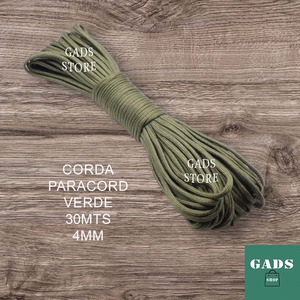 Corda Outdoor Paracord 550 4mm com 7 Filamentos 30 Mt Trekking Camping Pesca Caminhada