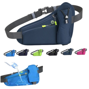 Pochete Esportiva - Cinto de corrida C/ suporte de garrafa de água, telefone, bolsa de cintura ajustável à prova d'água