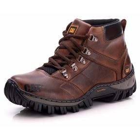 Bota Caterpillar Masculina Em Couro Com Palmilha Em Gel Macia Adventure