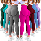Kit Com 2 Calça Legging Feminina Academia Esportiva Fitness Cintura Alta Levanta Bumbum