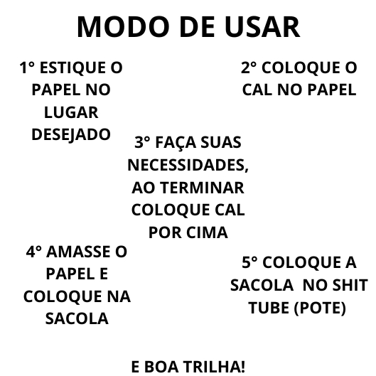 Shit Tube Pote Coletor Porta Dejeto Camping Trilha 500ml