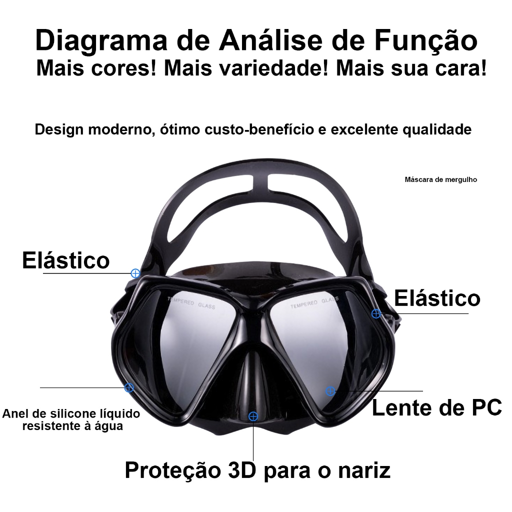 Snorkel E Oculos De Mergulho Kit Mergulho Kit Snoke Máscara De Mergulho