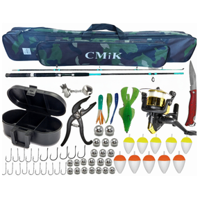 Kit Pesca Completo Profissional Bolsa Vara Molinete Anzol Isca Estojo