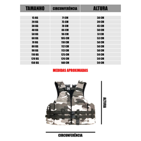 Colete Salva Vidas Camuflado Cinza 120 kg - Lançamento