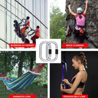 Kit 4 Mosquetão De Escalada 25kn Resistente Para Cordas Rede