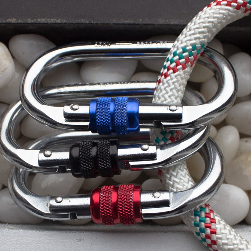 Kit 4 Mosquetão De Escalada 25kn Resistente Para Cordas Rede