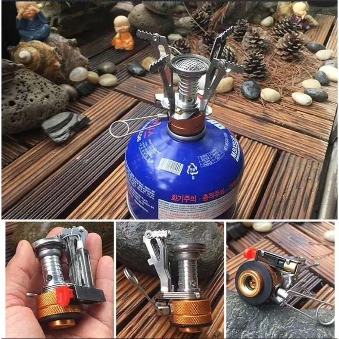 Mini Fogareiro Portátil Acendimento Auto/Click Pesca Camping Trilha Acampamento 4220