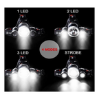 Lanterna De Cabeça Profissional Direcionável Led 3 Funções Ultra Potente Capacete 3 Lanternas Leds
