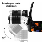 Lanterna De Cabeça Profissional Direcionável Led 3 Funções Ultra Potente Capacete 3 Lanternas Leds