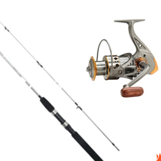 vara de pesca Joyfox Kit Vara Molinete1,8m + Carretel Molinete Dc7000 12+1 Rolamentos