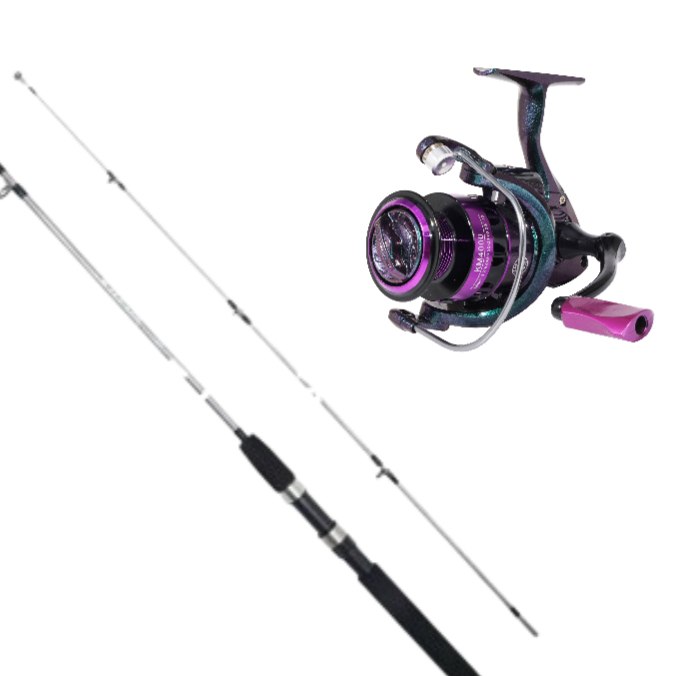 vara de pesca Joyfox Kit Vara Molinete1,8m + Carretel Molinete Dc7000 12+1 Rolamentos
