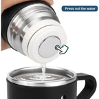 caneca Kit Garrafa Térmica Vacuum Bottle Inox 500ml 3 Xícaras para Bebidas Quentes ou Frias Presente de Dia dos Pais