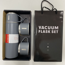 caneca Kit Garrafa Térmica Vacuum Bottle Inox 500ml 3 Xícaras para Bebidas Quentes ou Frias Presente de Dia dos Pais