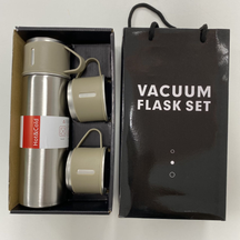 caneca Kit Garrafa Térmica Vacuum Bottle Inox 500ml 3 Xícaras para Bebidas Quentes ou Frias Presente de Dia dos Pais