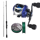 Kit Vara De Pesca Carretilha de Pesca Esquerda/Direito 17+1 Rolamentos JOYFOX