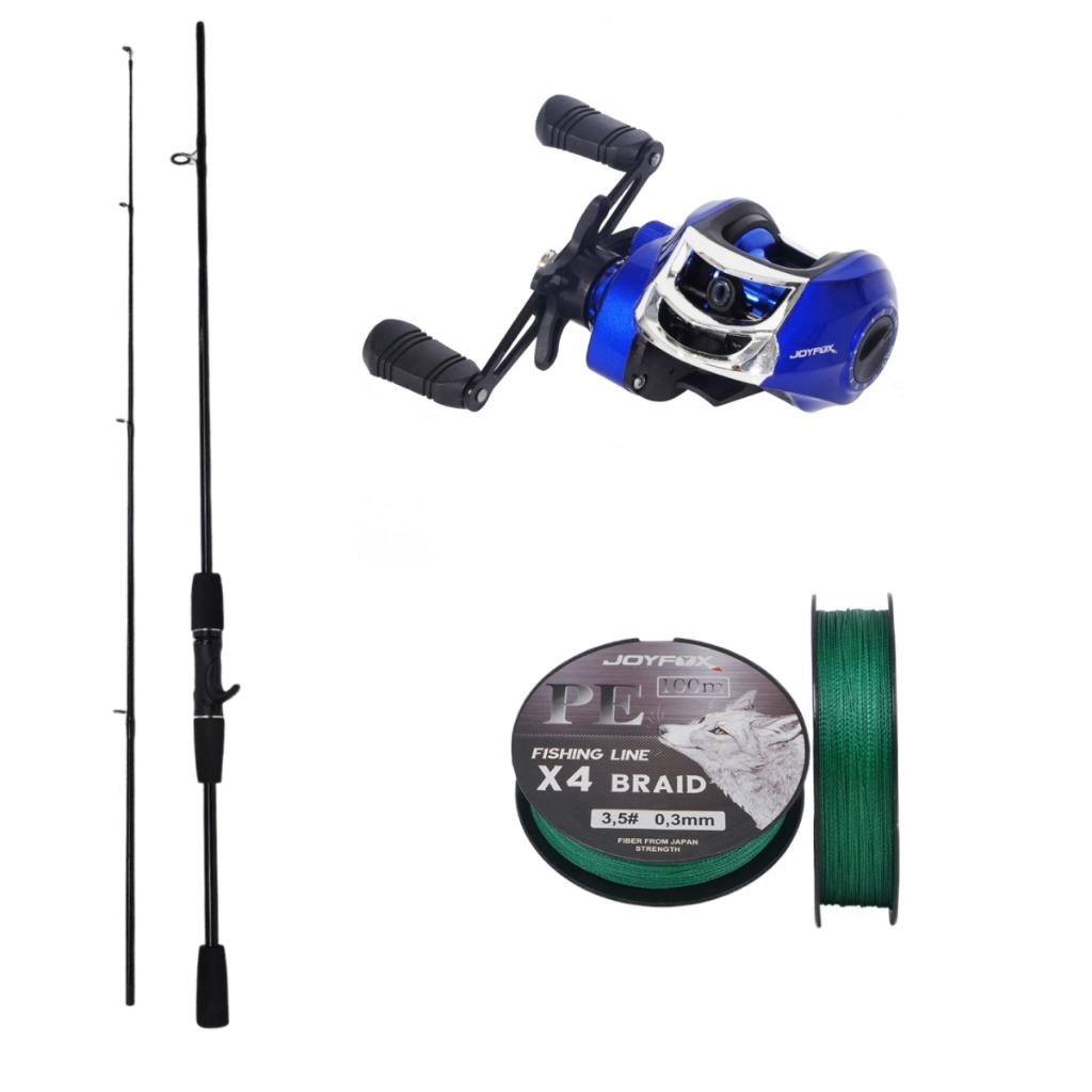 Kit Vara De Pesca Carretilha de Pesca Esquerda/Direito 17+1 Rolamentos JOYFOX