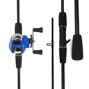 Kit Vara De Pesca Carretilha de Pesca Esquerda/Direito 17+1 Rolamentos JOYFOX