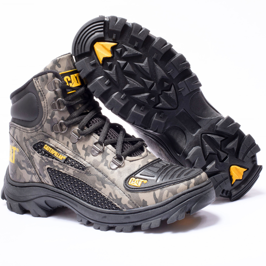 Bota Coturno Caterpillar Alaska Militar Couro Palmilha de Gel Masculino Promoção