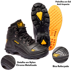 Bota Coturno Caterpillar Alaska Militar Couro Palmilha de Gel Masculino Promoção