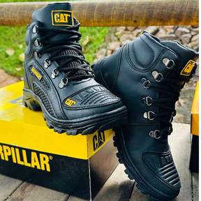 Bota Coturno Caterpillar Alaska Militar Couro Palmilha de Gel Masculino Promoção