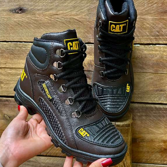 Bota Coturno Caterpillar Alaska Militar Couro Palmilha de Gel Masculino Promoção
