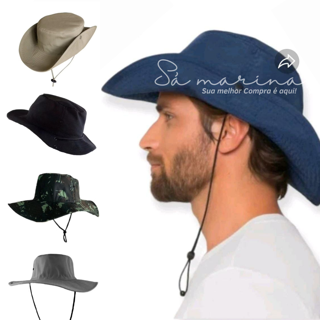 Kit 10 Chapéu Camping Pescador Australiano Varias Cores SEM SAIA