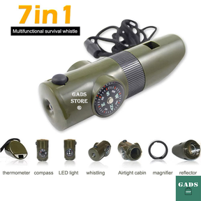 Apito Amazonas De Sobrevivência Emergência Multifuncional Para Ferramenta De Acampamento E Caminhada Ao Ar Livre 7 em 1