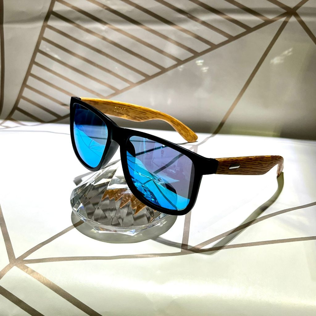 Óculos de Sol Madeira Bambu Premium Masculino Quadrado Verão