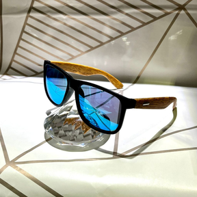 Óculos de Sol Madeira Bambu Premium Masculino Quadrado Verão