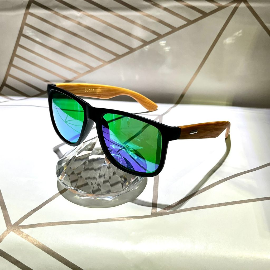 Óculos de Sol Madeira Bambu Premium Masculino Quadrado Verão