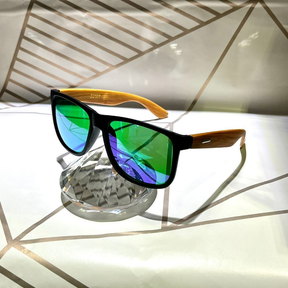 Óculos de Sol Madeira Bambu Premium Masculino Quadrado Verão