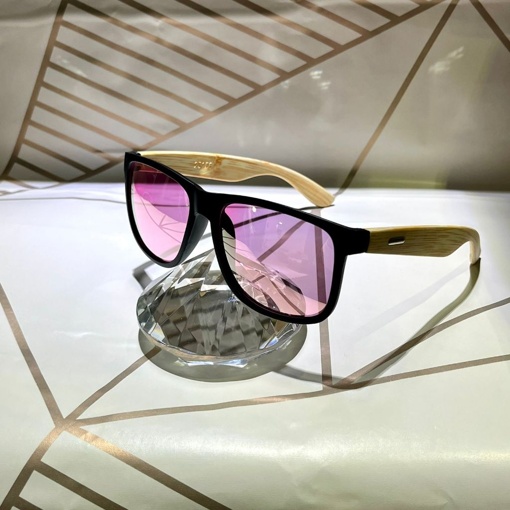 Óculos de Sol Madeira Bambu Premium Masculino Quadrado Verão